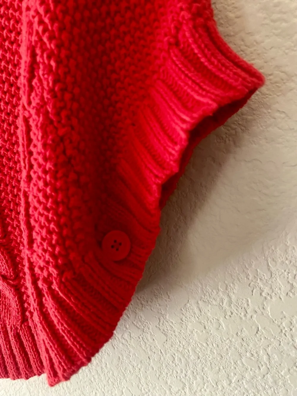 Carter’s Girl's Poncho 5T Red Sweater Chunky Cable Knit Holiday Old Money Classy